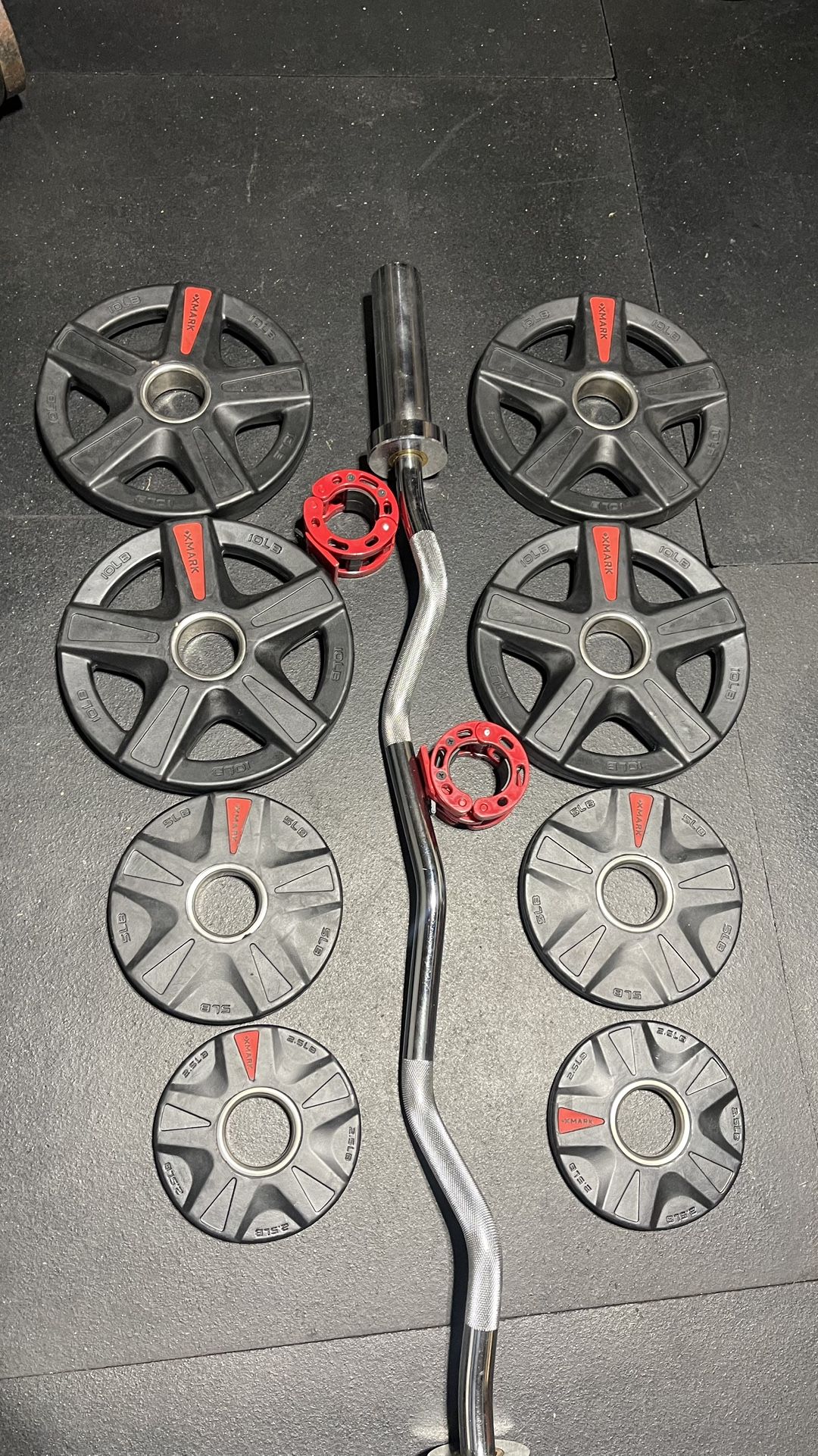 OLYMPIC WEIGHTS AND CURLBAR