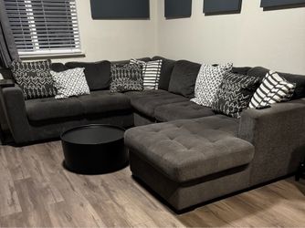 Claire Full Pullout Tux Chaise Sectional in Posh Smoke - Right Facing purchased from MOR Furniture!