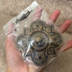 Antique Brass Bell Push Button - Vintage Doorbell Switch for Classic Entryways, Easy DIY Installation, Durable Solid Brass Design for Timeless Charm -