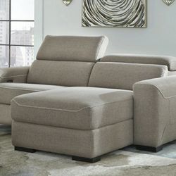 2 Piece Mabton Gray Raf Dual Power Reclining Sectional

