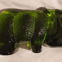 Vintage Viking Glass Hippopotamus Paperweight/Bookend 