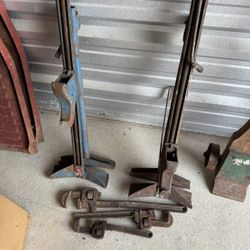 Antique Bumper Jacks And Pipe Wrenches