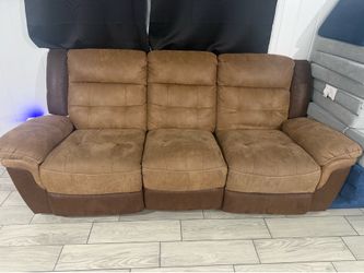 Brown Reclining Sofa- 87” Wide