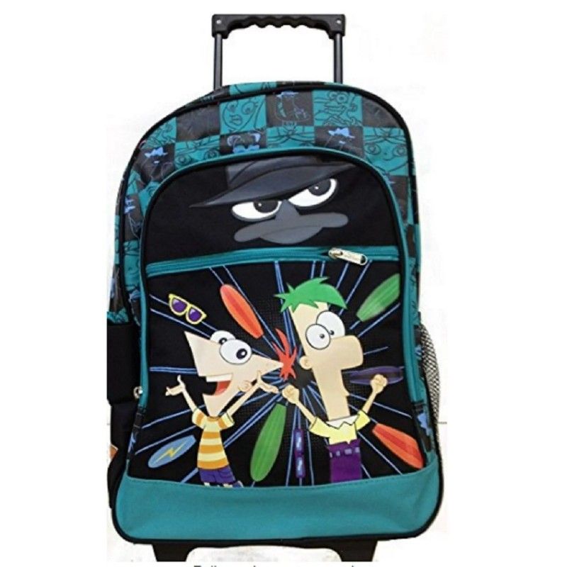 Phineas, Ferb & Agent 16 Inch Rolling BackPack New $15