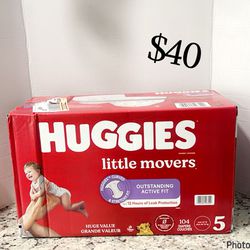 Huggies Little Movers Size 5 104diapers 