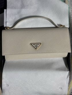 Saffiano leather wallet with shoulde