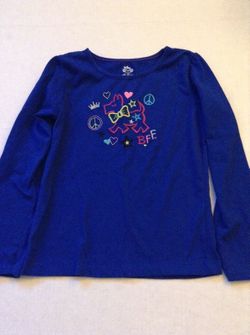 Girls 365 Kids Blue Long Sleeve Shirt size7