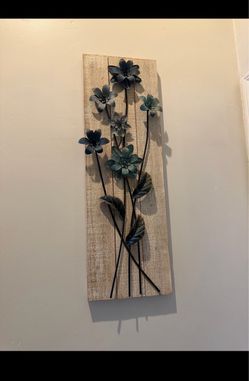 Rustic Wood & Metal Floral Wall Decor