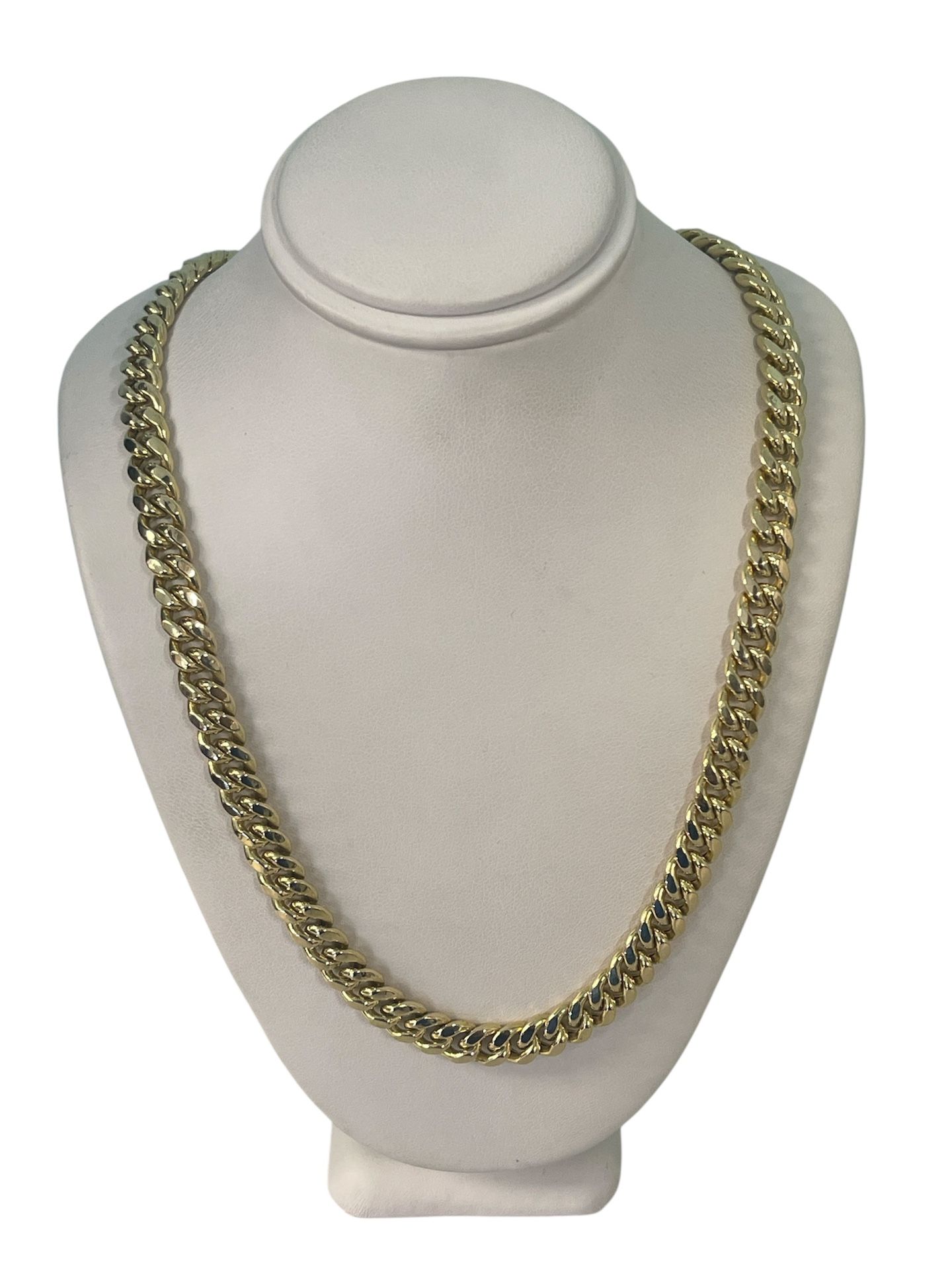 14kt Yellow Gold Semi Hollow Cuban Link Chain