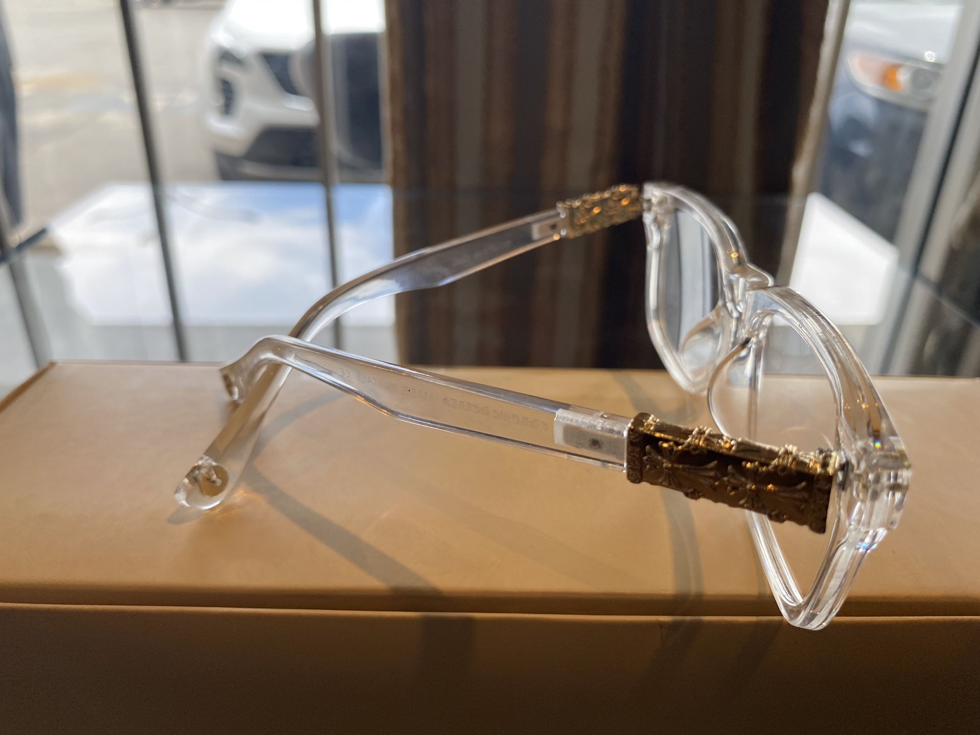 Clear Chrome Heart Sunglasses