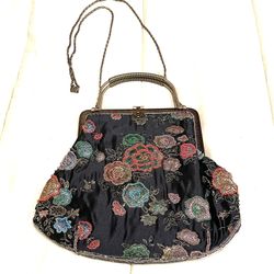 New Vntg Look Bead Embroidered Bag