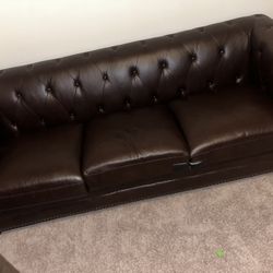 Brown leather Couch 