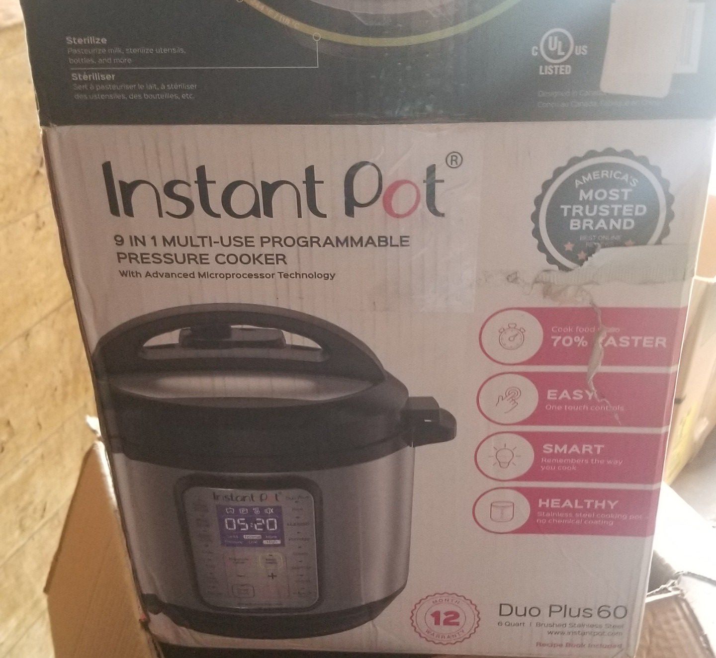Instant Pot 9 in 1 6 qt duo plus Retail over $100