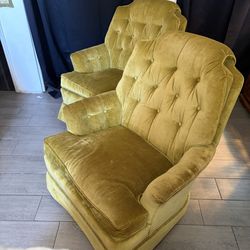 Marge Carson Swivel Rocking Chairs Set