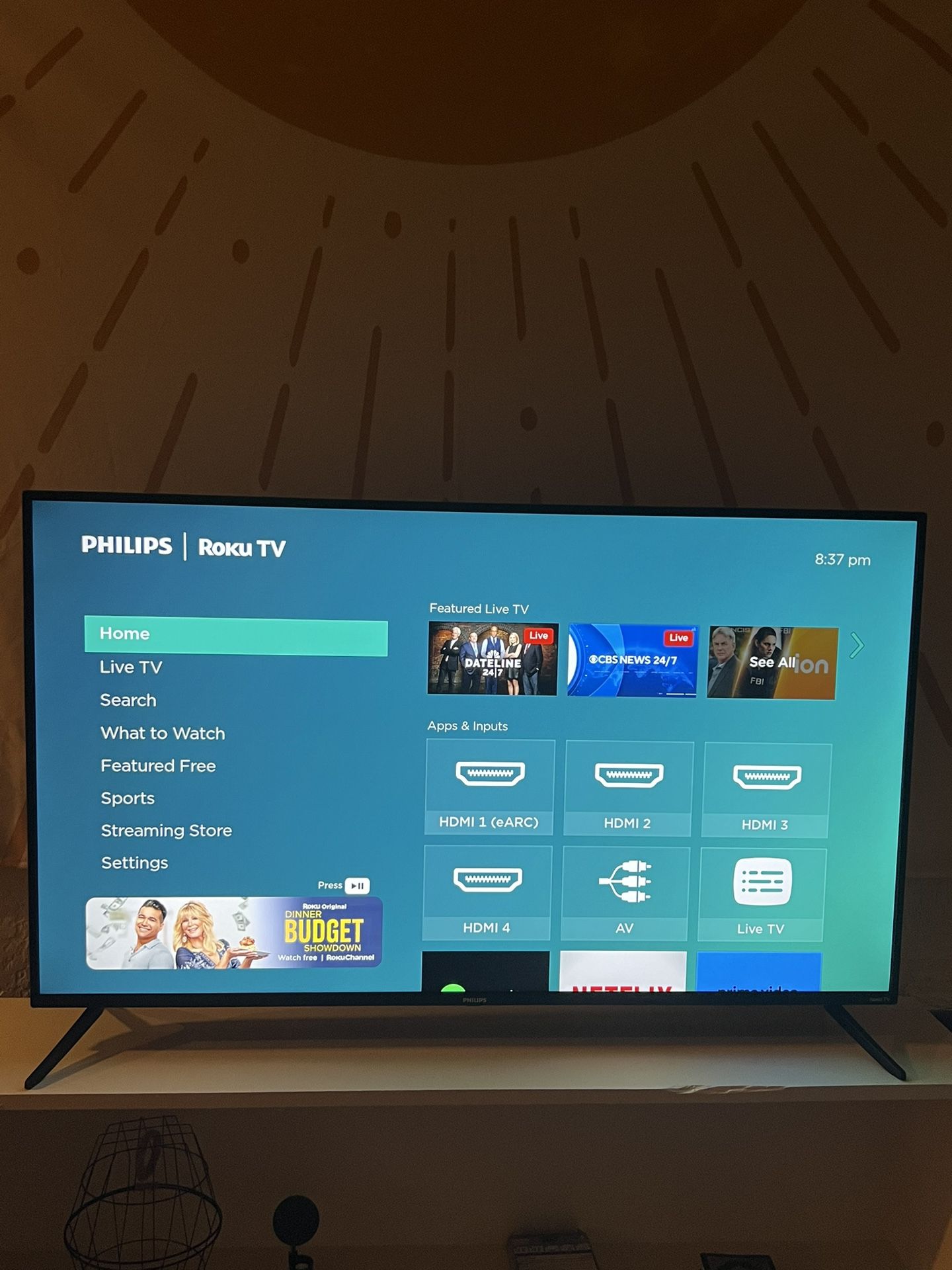 Philips 50” 4k Ultra HD Roku Smart LED TV