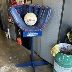 Man Cave Model Angles Glove And Ball Metal Stand Display 