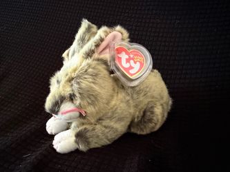 Ty Beanie Baby Winksy Gray Tabby Kitten Cat (2004) – Retired – Tag Protector – Original Tag
