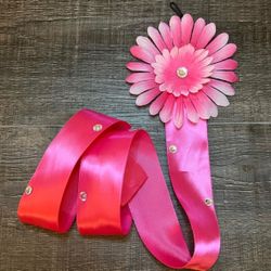 Hanging  Flower & Ribbon Hair Clip Holder Organizer