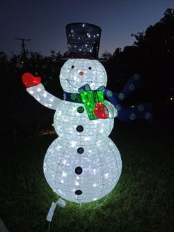 6 Ft Lighted Pop Up Snowman with LED Flasing Lights