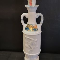 Vintage Discus Thrower Whisky Decanter - Beam’s Choice Collectible - White Milk Glass