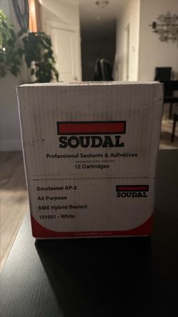 Unopened Case of 12 Soudal Soudaseal AP-2 White Sealant Cartridges