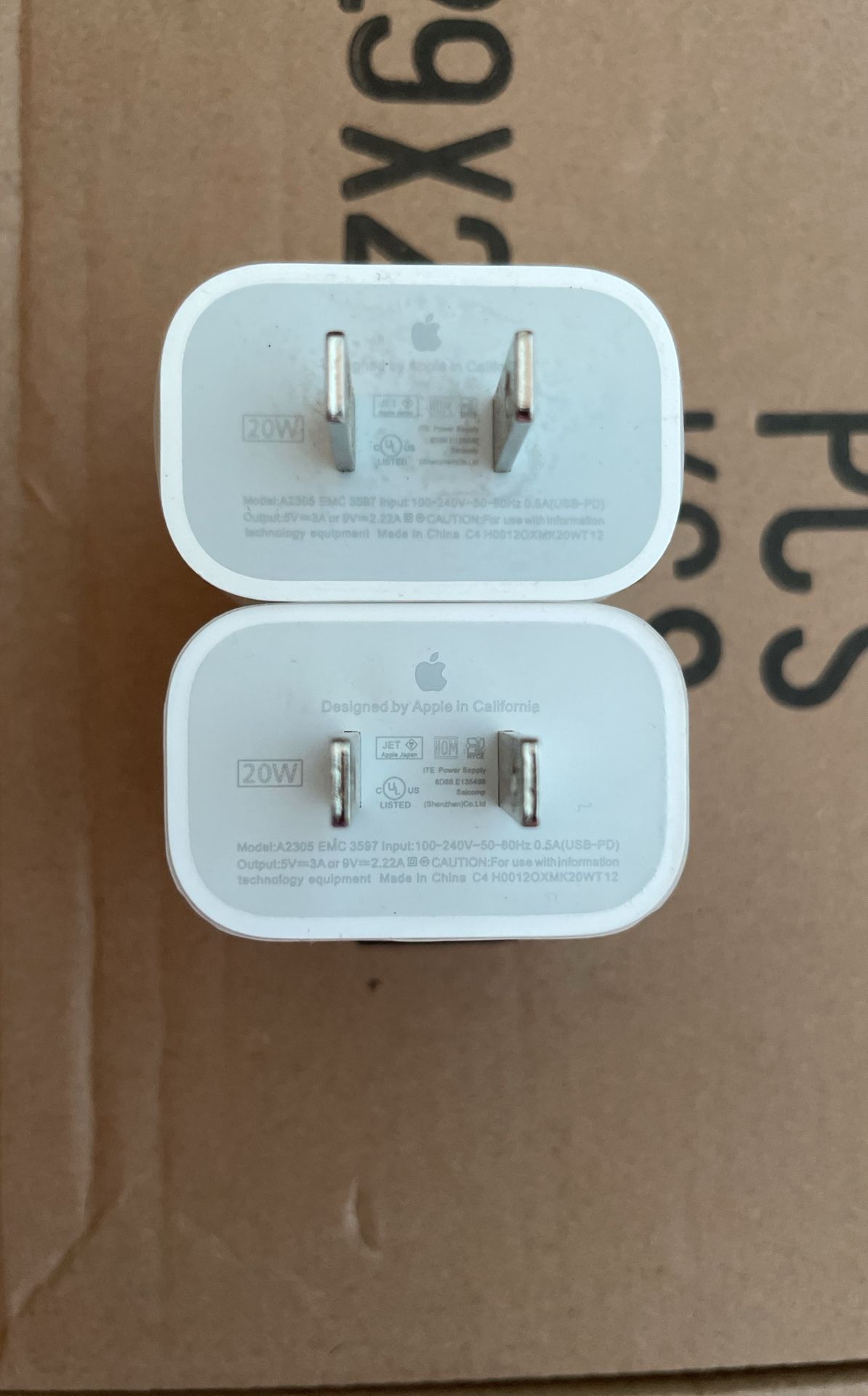 2x OEM 20W Wall Charger Apple iPhone