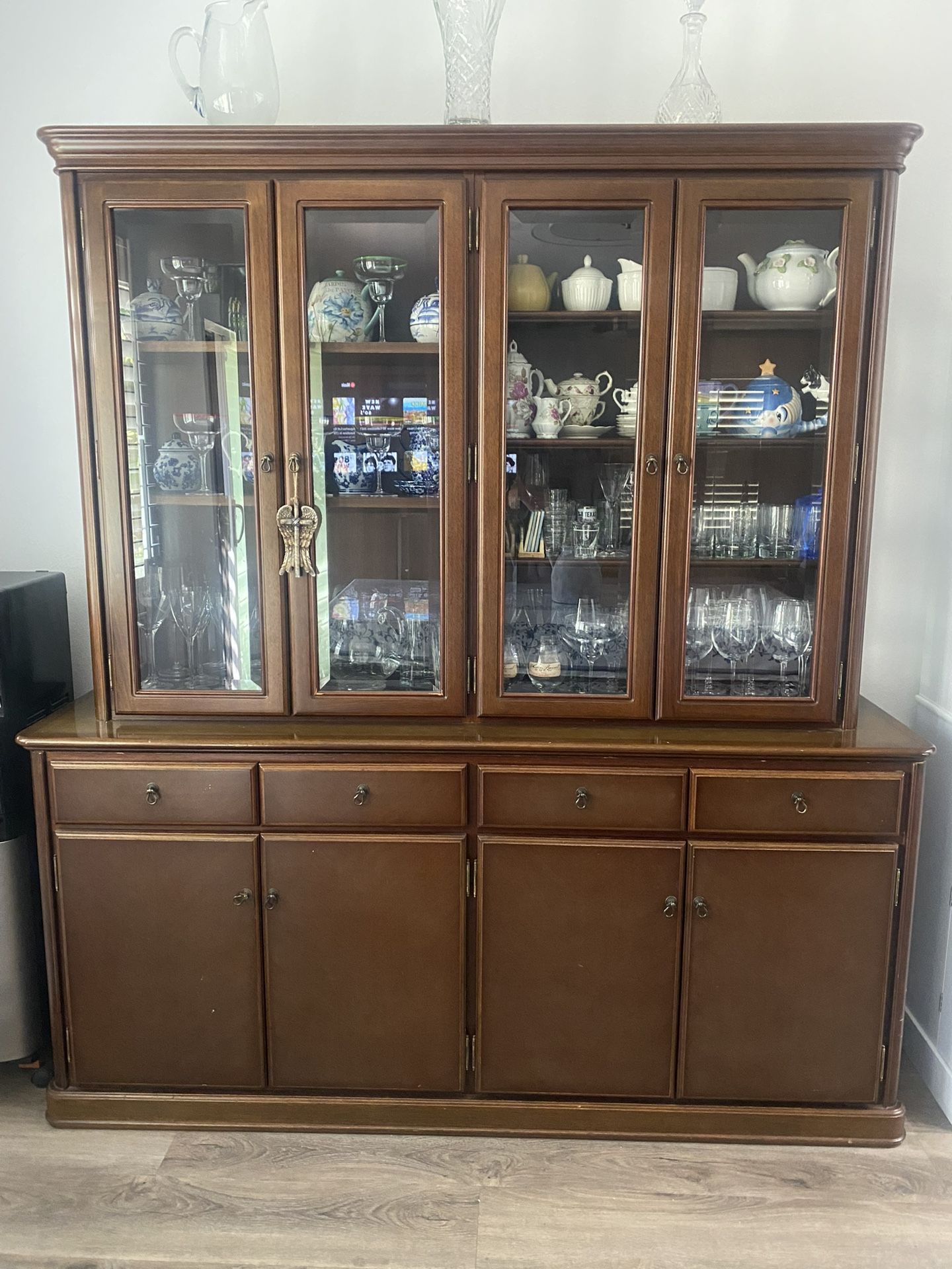 Antique China Cabinet  (77 T x 18 D x 70 1/2 W)