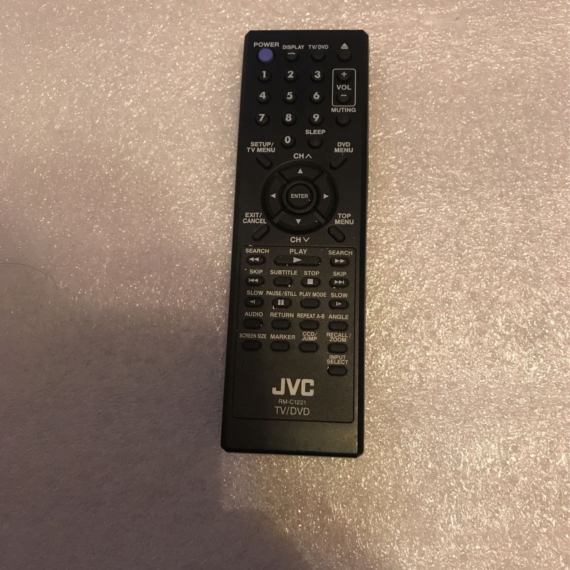 JVC RM-C1221 TV / DVD Remote Control, Black - Controller