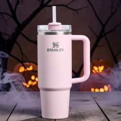 Stanley 30 oz Stainless Steel H2.0 FlowState Quencher Tumbler Pink Sugar Spider Webs