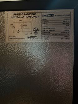 Standing Freezer 3Cu. ft
