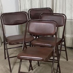 Folding Chairs With Cushioned Seats & Backs (4)