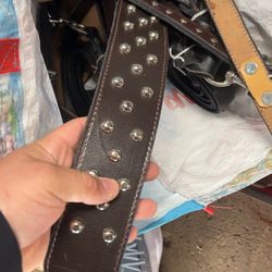 Dogleash and collar set leather