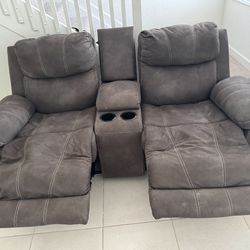 Gray Reclining Sofa