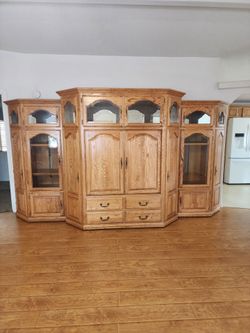 Solid Oak Modular Wall Unit – Repurpose It! – $300 OBO