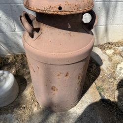 Antique Metal Milk Jug