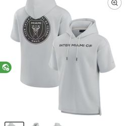 Unisex Inter Miami CF Fanatics Gray Elements Super Soft Fleece Short Sleeve Pullover Hoodie