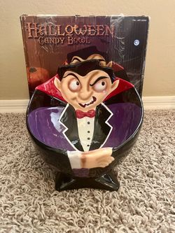 Dracula Vampire Ceramic Halloween Candy Bowl