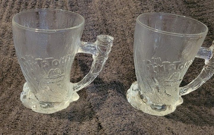 Vintage Pair Of McDonalds Fintstones Mammoth Mugs