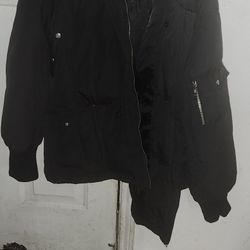 Black Puff Women's Hoodie Jacket 