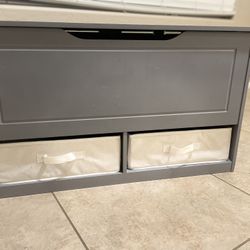 Wooden Storage Chest/Bench with Grey Finish