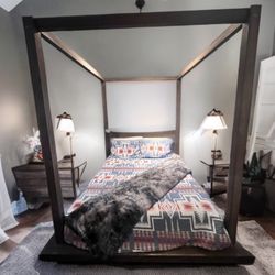 Canopy Bed Frame & Mattress 