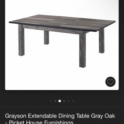 Gray Oak Dining Table W/Extensor **Brand New