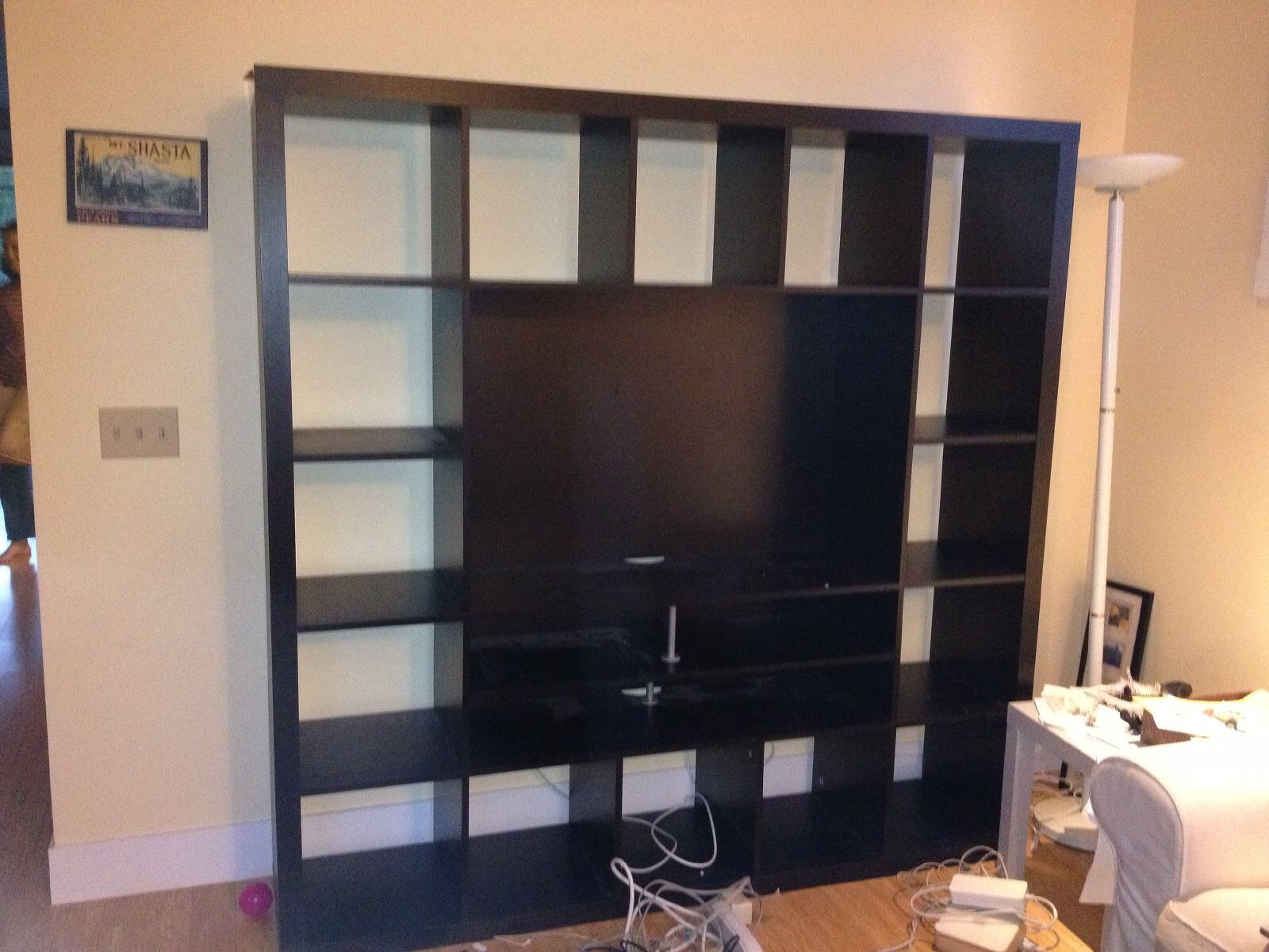 Ikea Expedit cube shelf entertainment stand