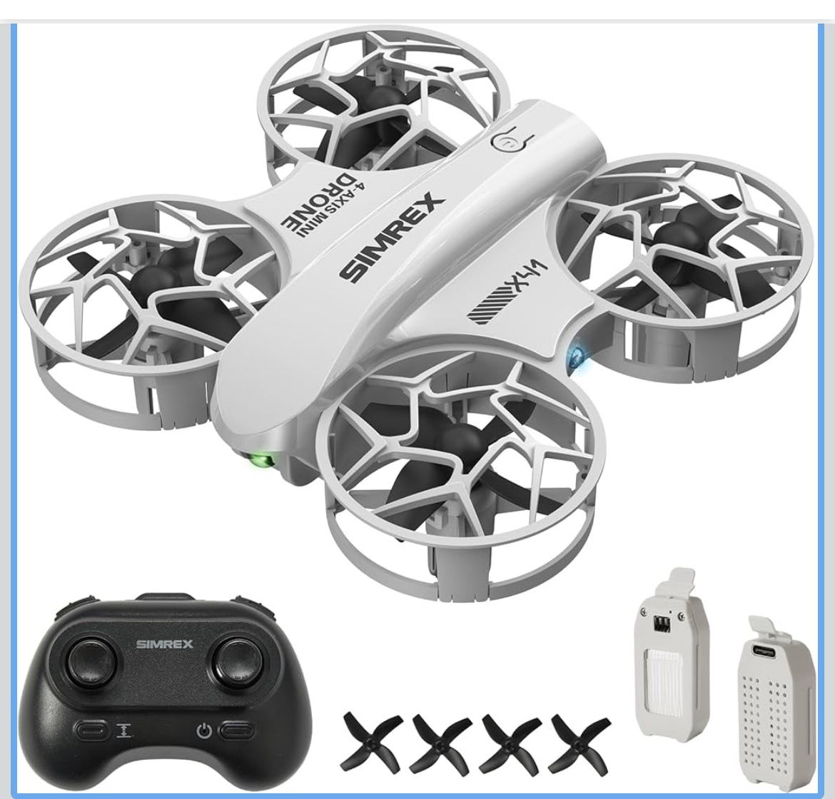 SIMREX Mini Drone for Kids & Beginners, RC Quadcopter with Altitude Hold, 3 Speed Modes, One Key Takeoff/Landing, Headless Mode, Cool LED Lights, Stun
