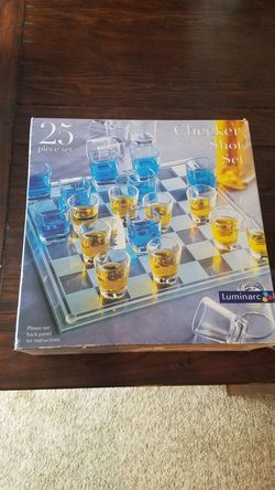 Shot glass chess/checker set