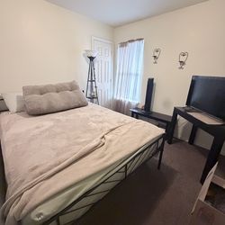 Queen bed with new mattress