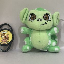 VTG 2005 Neopets Green Speckled Mynci – McDonald’s Plush Keychain – Collectible