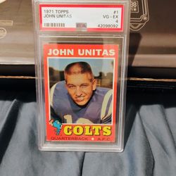 1971 JOHNNY UNITAS  TOPPS GRADED TRADING CARD 