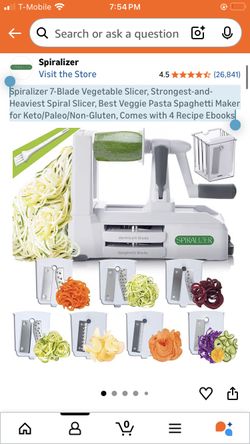Spiralizer 7-Blade Vegetable Slicer, Strongest-and-Heaviest Spiral Slicer, Best Veggie Pasta Spaghet