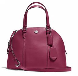 PEYTON LEATHER CORA DOMED SATCHEL (COACH F25671)